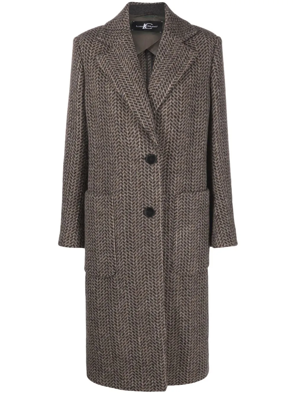 

Luisa Cerano houndstooth single-breasted coat - Brown