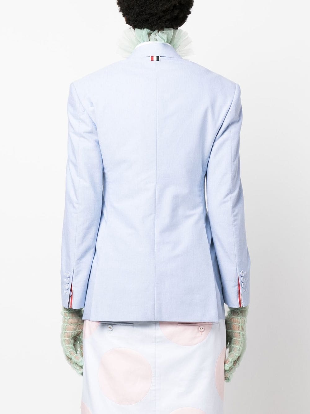 Shop Thom Browne Single-breasted Cotton Blazer In Blue