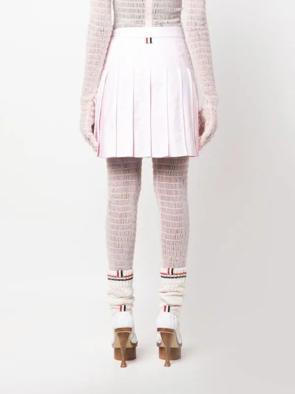 スカート THOM BROWNE Pastel Pink Viscose Blend Mini Skirt Thom Browne Pastel Pink Viscose Blend Mini Skirt - Light
