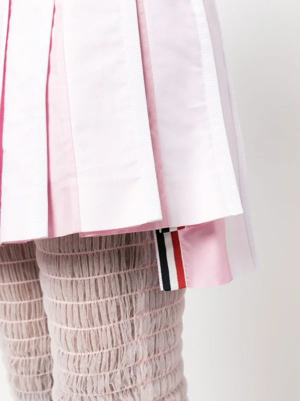 スカート THOM BROWNE Woman Skirt Pink FKK109AY5501 680 Thom Browne Pleated Cotton Miniskirt | Pink | FARFETCH