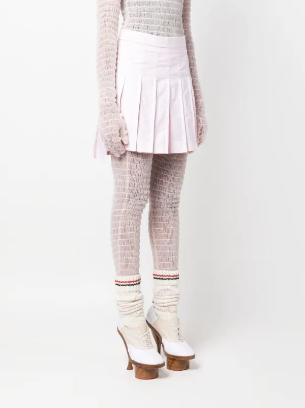 スカート THOM BROWNE Woman Skirt Pink FKK109AY5501 680 Thom Browne Pleated Cotton Miniskirt | Pink | FARFETCH