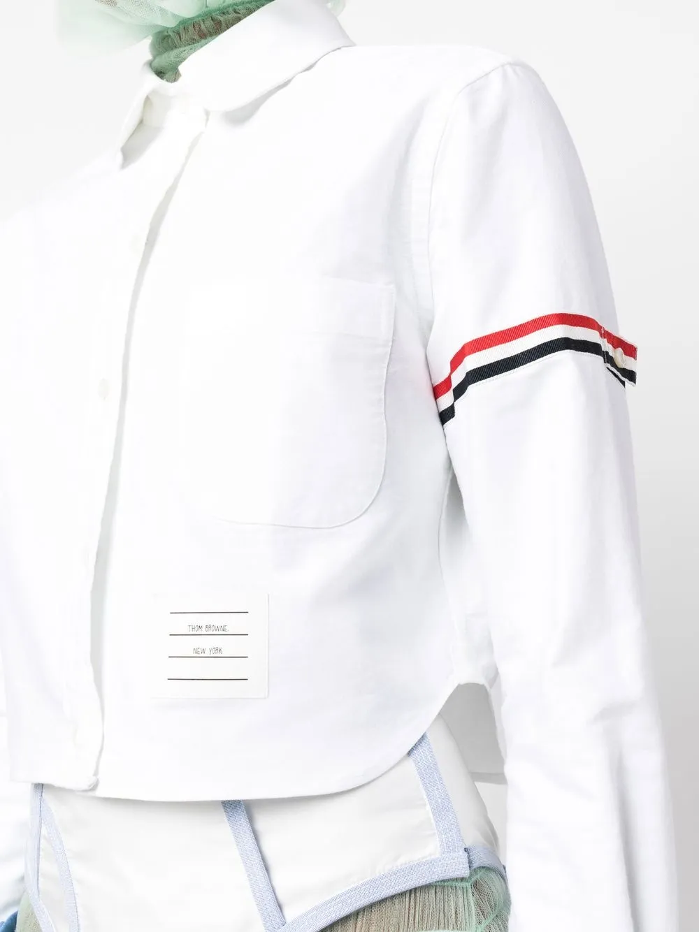 Thom Browne Cropped Cotton Shirt | White | FARFETCH