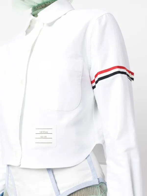 THOM BROWNE. 白 長袖シャツ Thom Browne embroidered-snake Cotton Shirt | White | FARFETCH