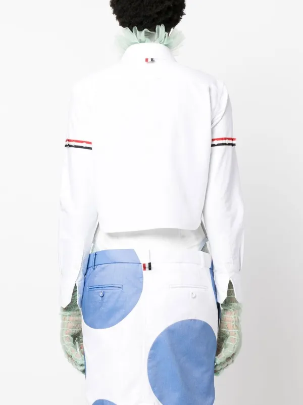 Thom Browne Cropped Cotton Shirt | White | FARFETCH