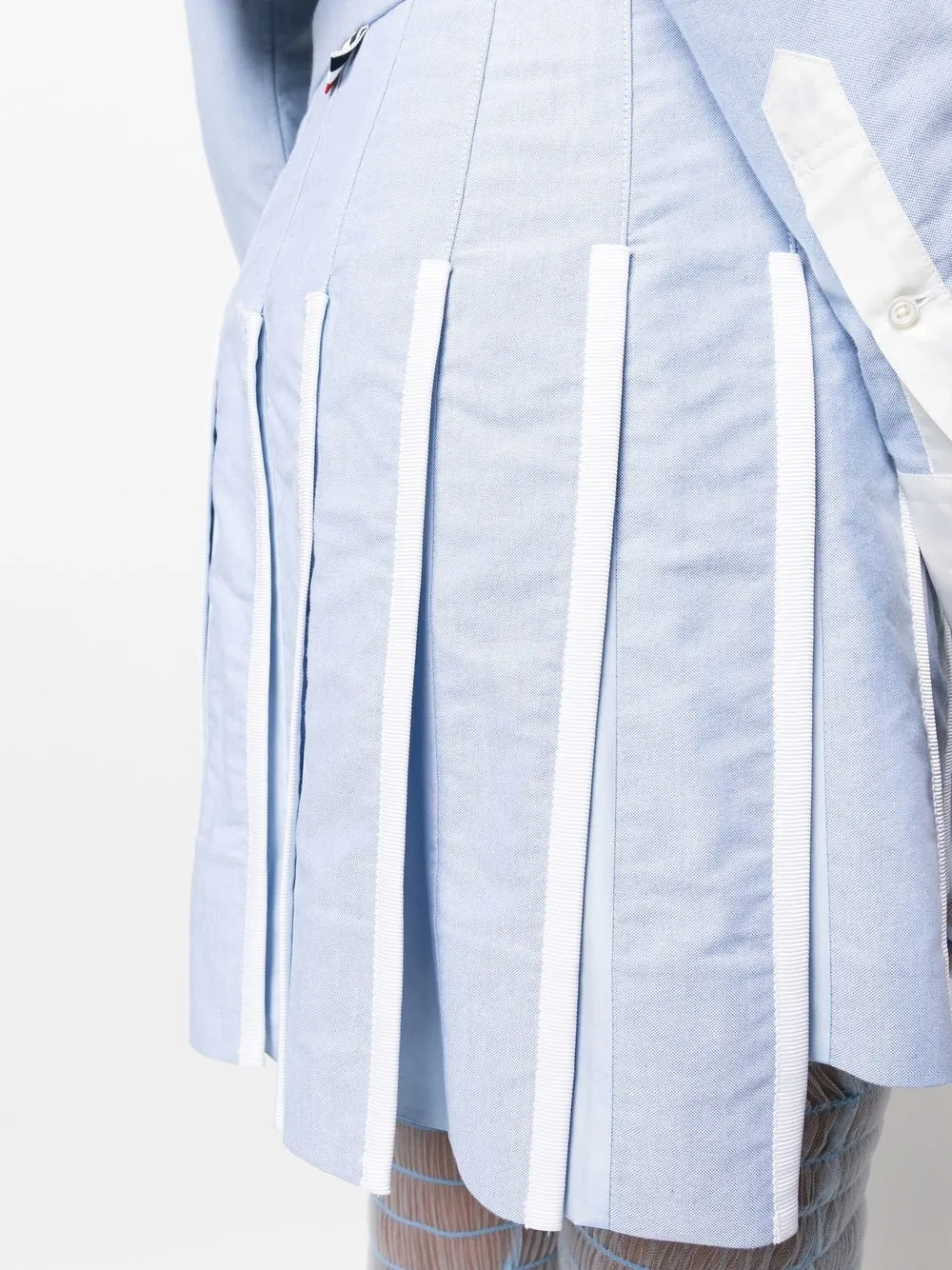 Thom Browne Pleated High-waist Skirt In Blue