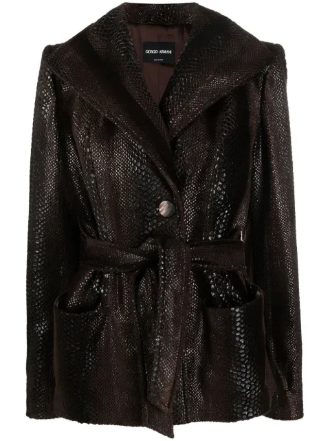Giorgio Armani Pre-Owned 2000s Jacke mit Schlangen-Effekt