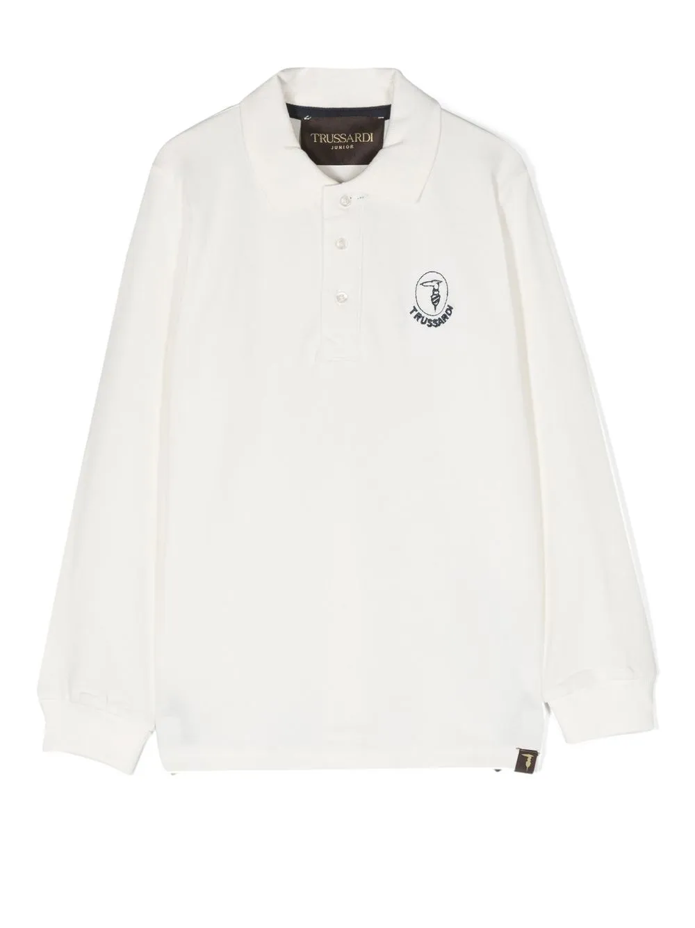 

TRUSSARDI JUNIOR logo-print long-sleeved polo shirt - White