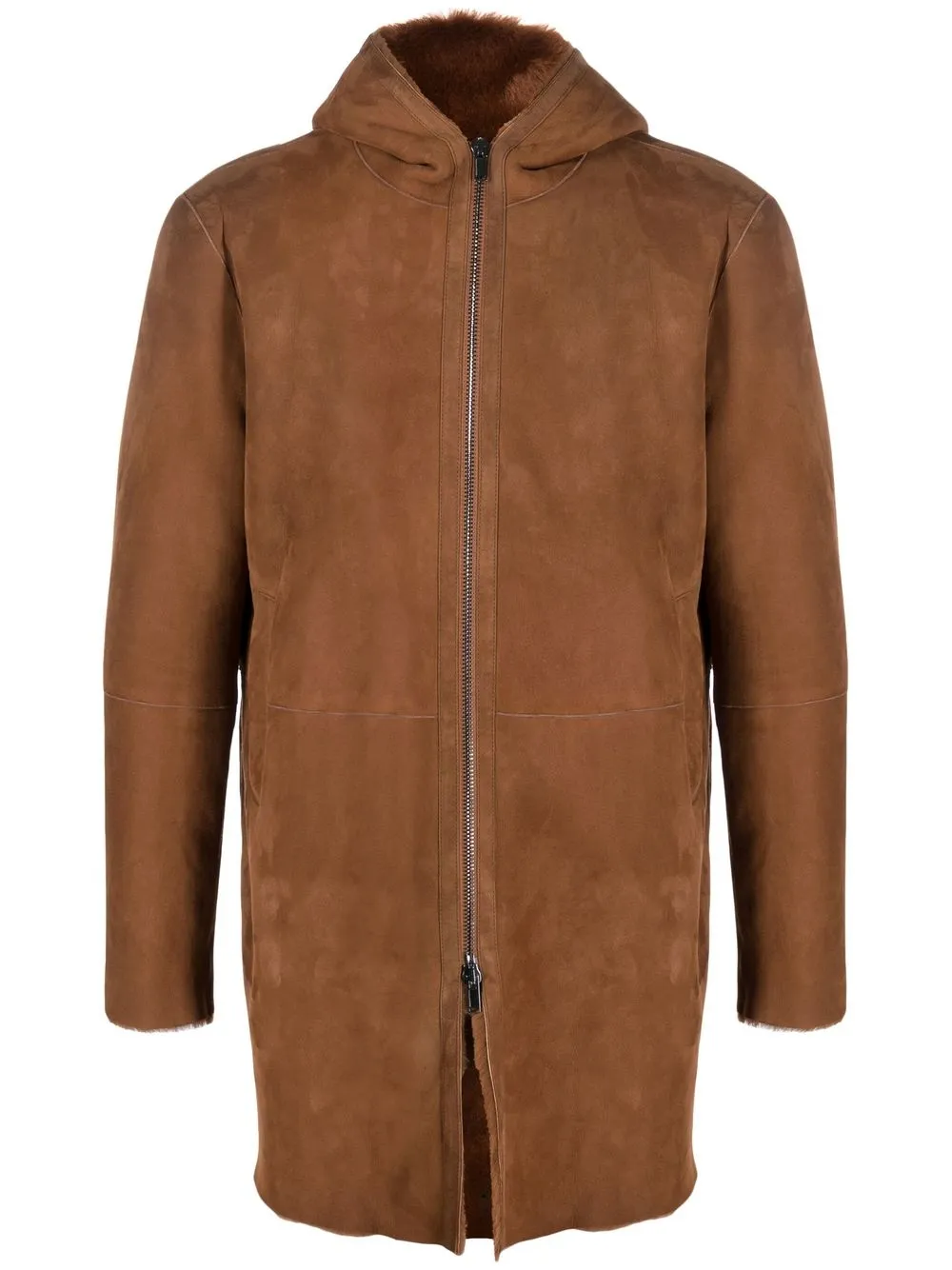 

Tagliatore lambskin zipped coat - Brown