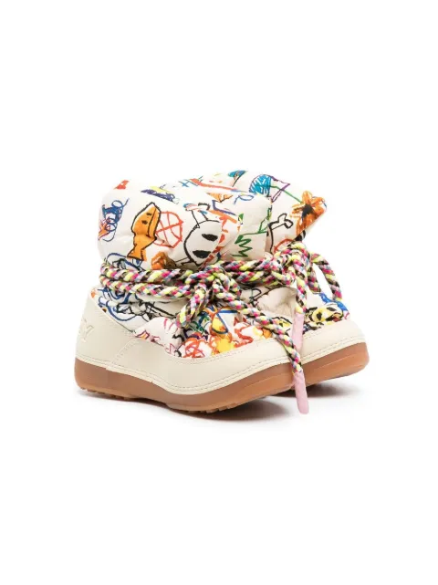 Khrisjoy Kids quilted printed boots