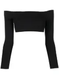 AERON off-shoulder crop knit top - Black