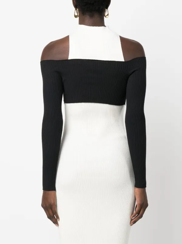 AERON オフショルダー クロップドトップ | ブラック | FARFETCH JP