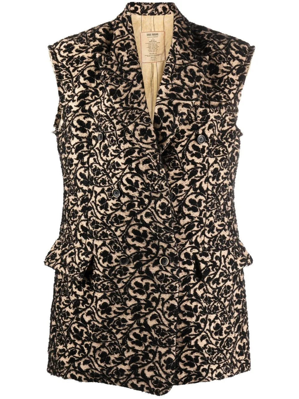 

Uma Wang double-breasted sleeveless blazer - Neutrals