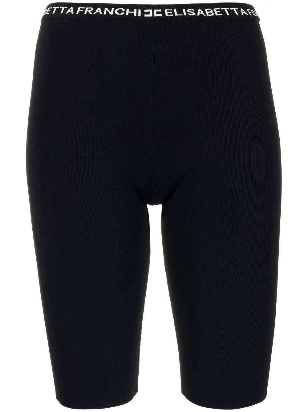 

Elisabetta Franchi logo-intarsia knitted shorts - Black