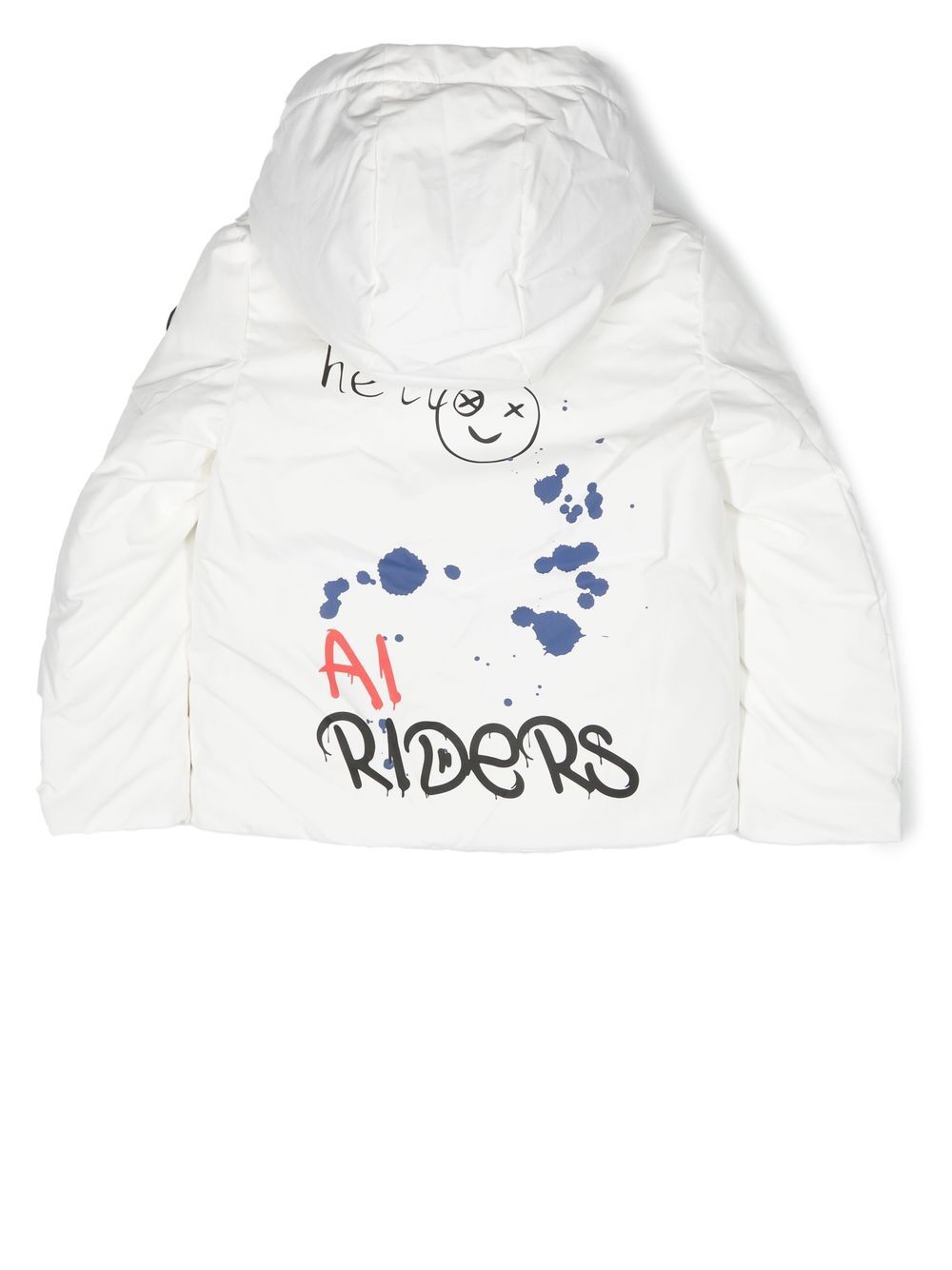 ai riders on the storm young graphic-print padded jacket - white