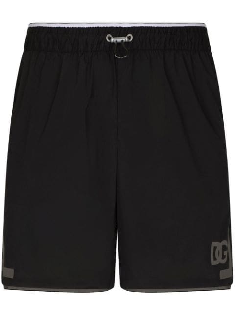 Dolce & Gabbana - thigh-length monogram-print swim shorts