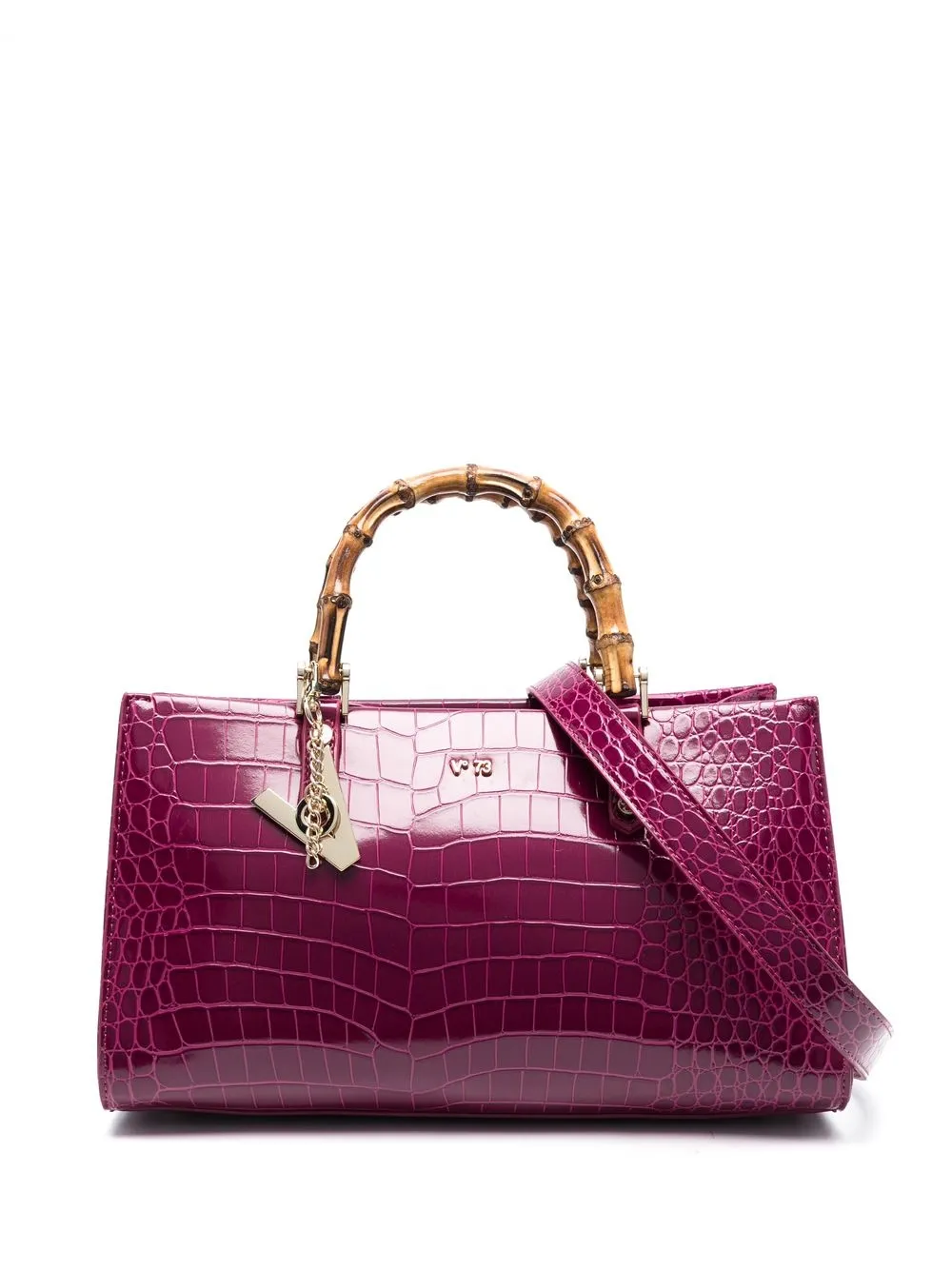 

V°73 logo-charm tote bag - Pink