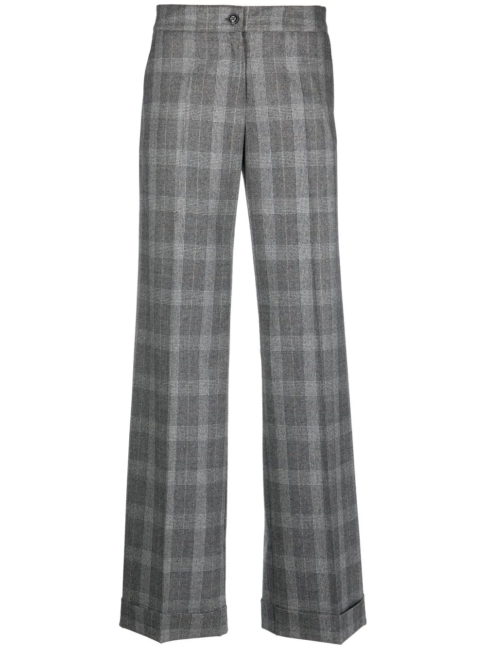 

Barba checked wide-leg trousers - Black