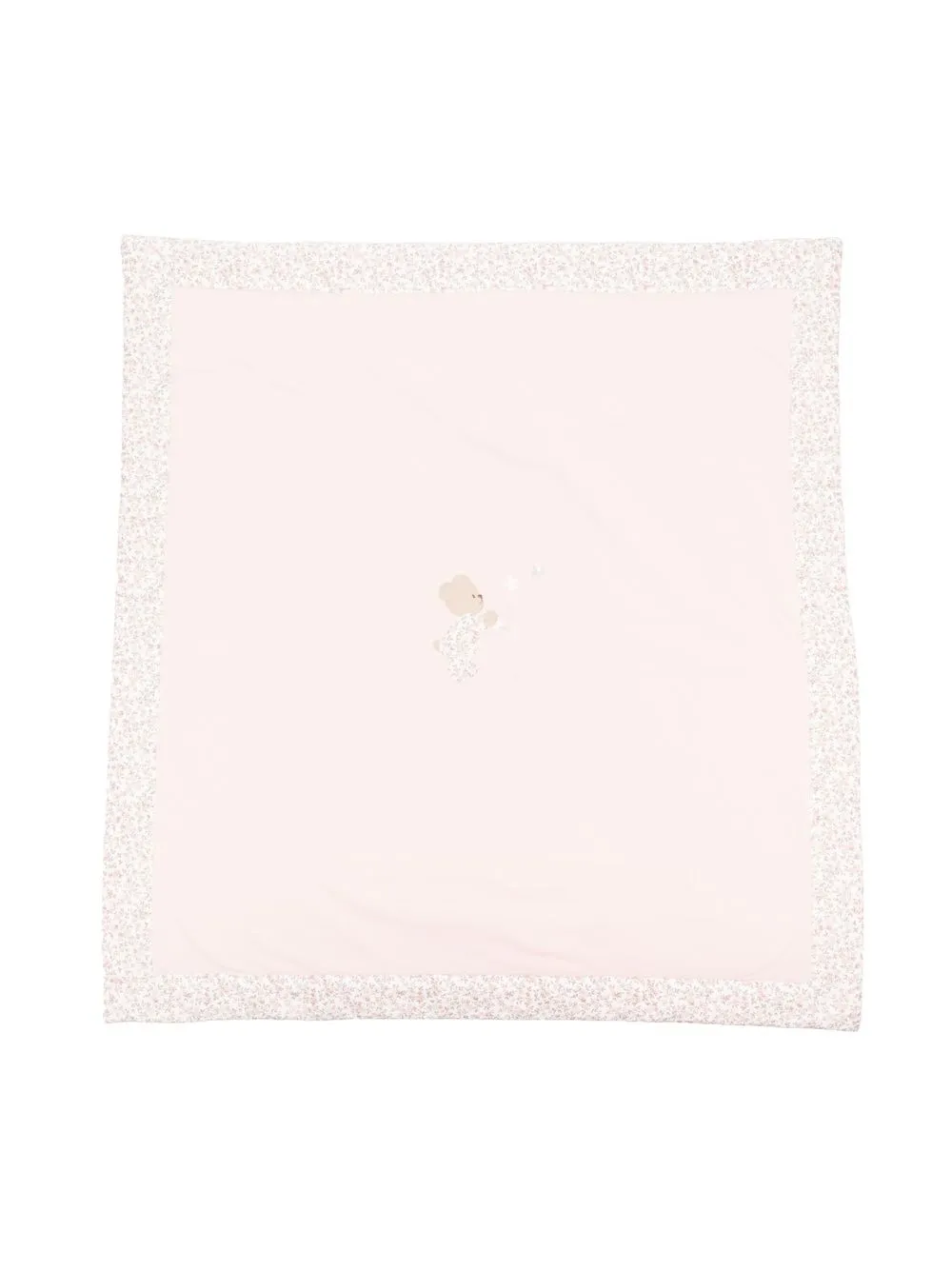 

Il Gufo floral-print teddy-appliqué blanket - Pink