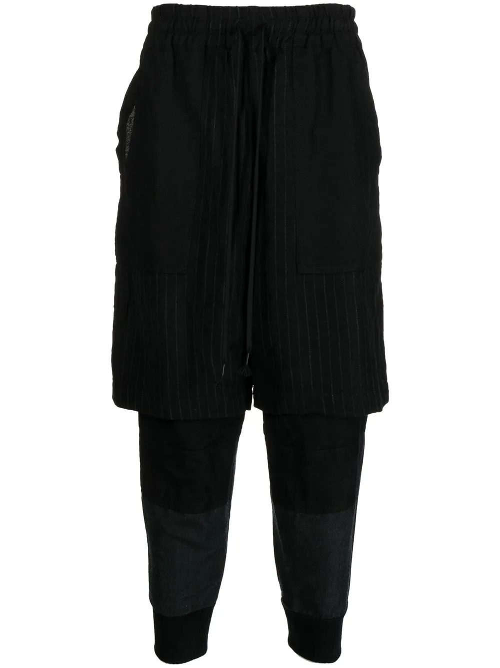 

The Viridi-Anne pinstripe layered trousers - Black