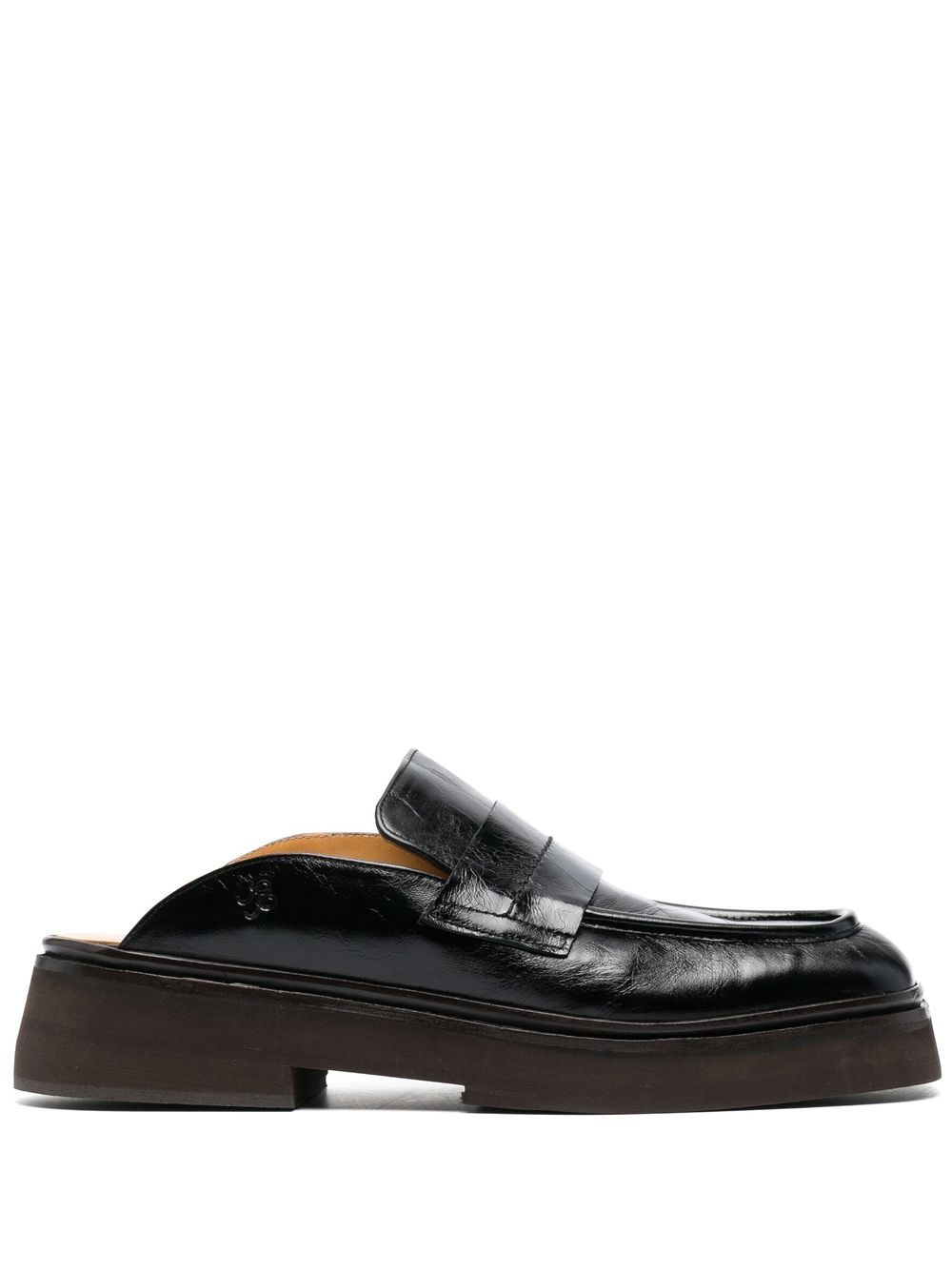 

Rejina Pyo square-toe flat leather mules - Black