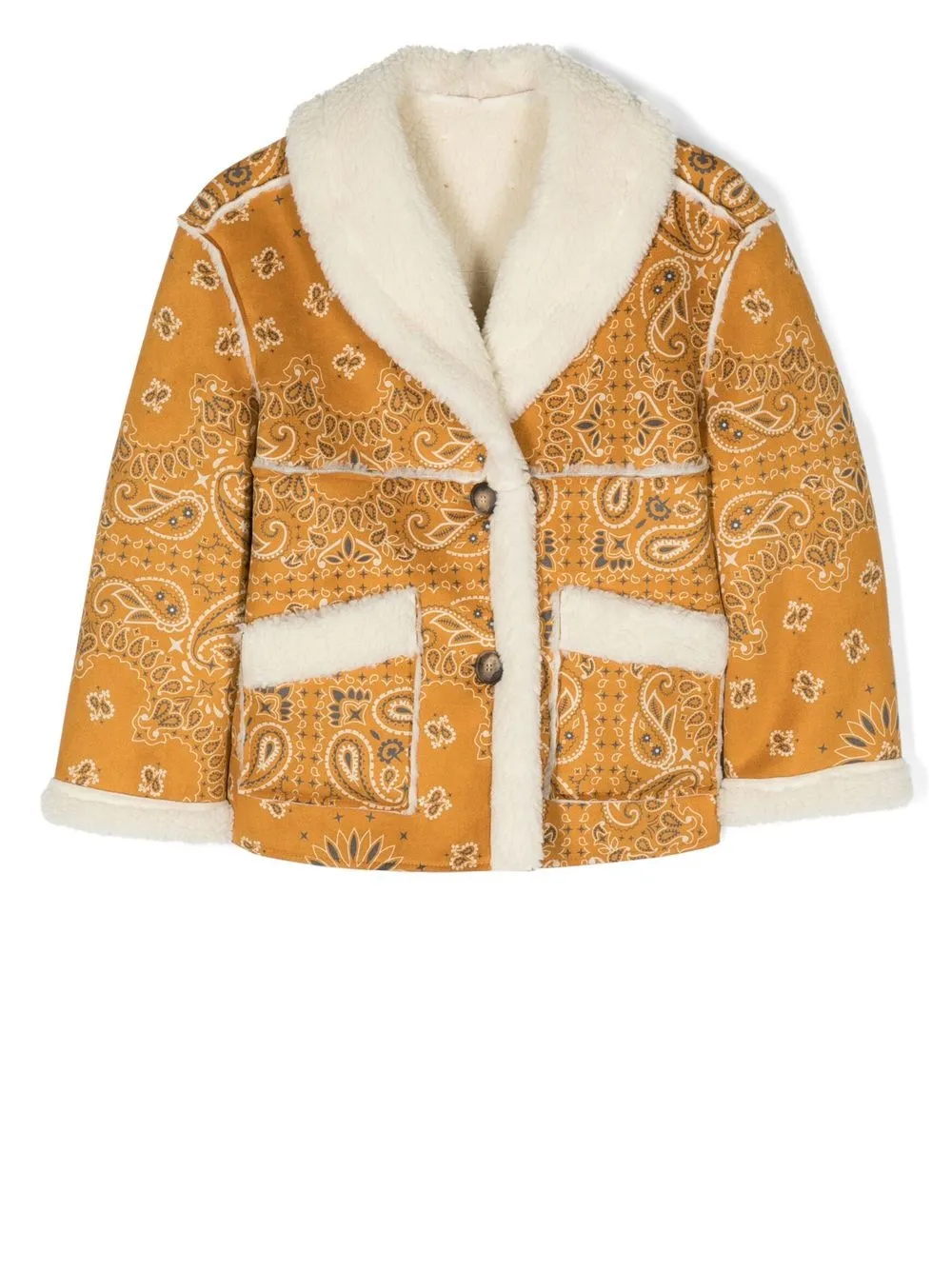 MC2 SAINT BARTH FAUX-SHEARLING BANDANA-PRINT COAT