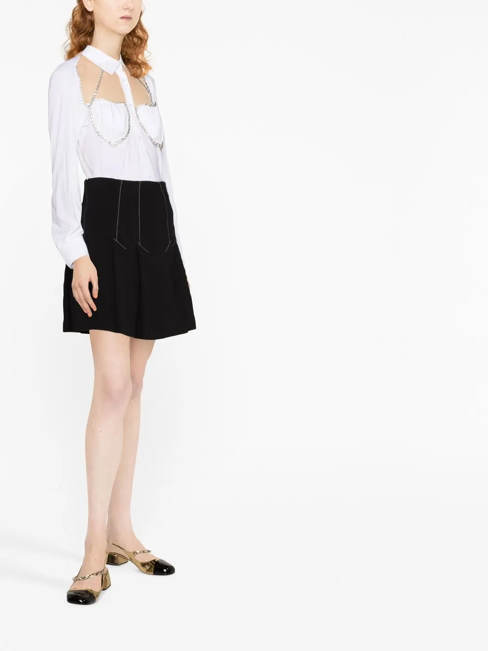 Vivetta Rhinestone Shirt In White
