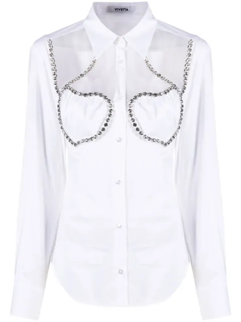 Vivetta crystal-embellished panelled shirt