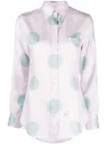 Thom Browne polka-dot silk long-sleeve shirt - Pink