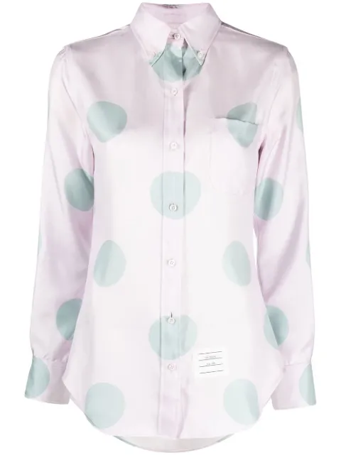 Thom Browne polka-dot silk long-sleeve shirt