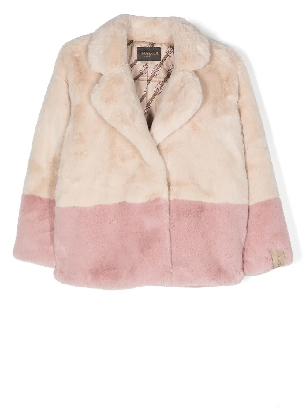 

TRUSSARDI JUNIOR two-tone faux fur coat - Pink