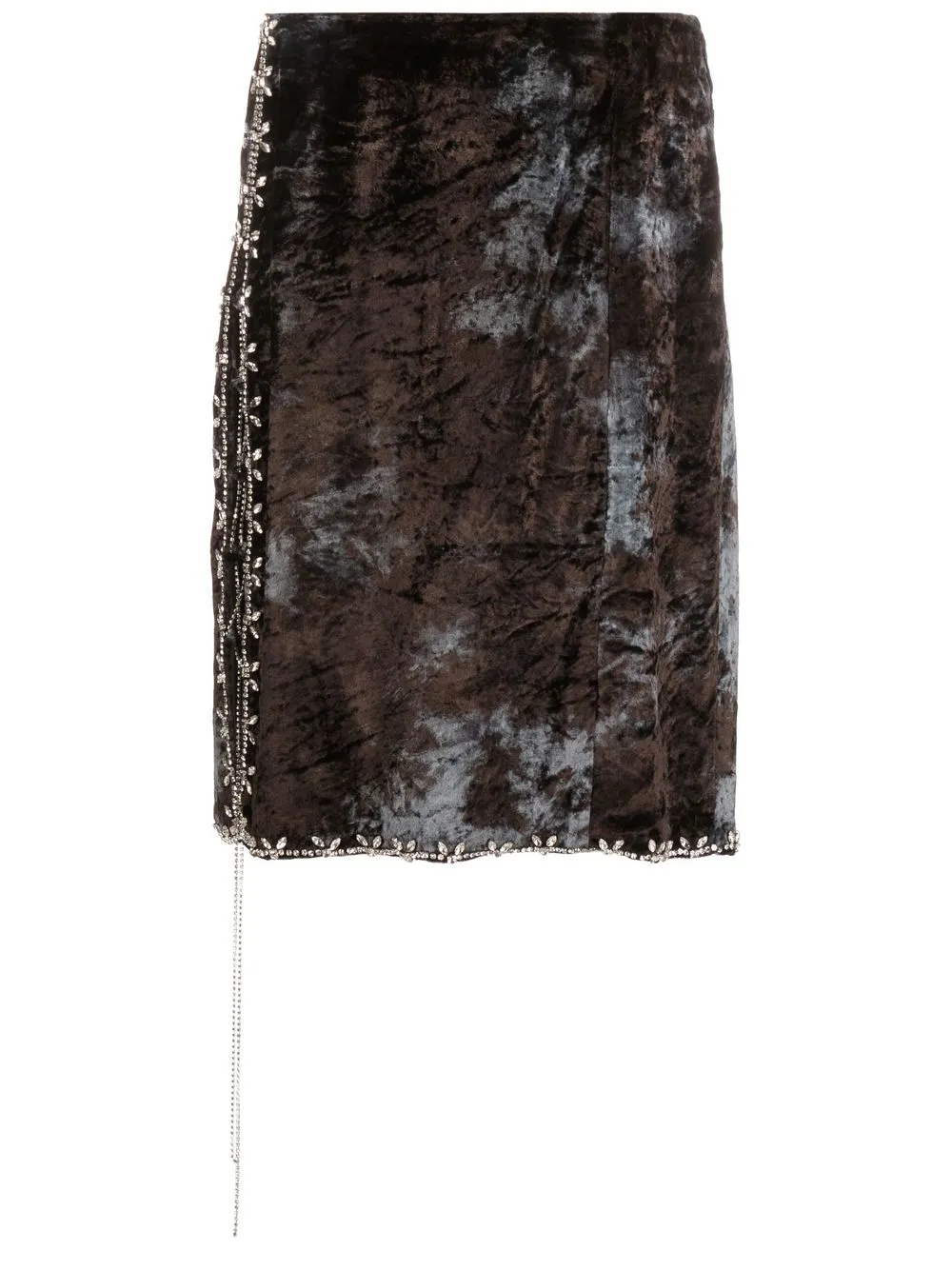 

DES PHEMMES crystal-embellished midi skirt - Black