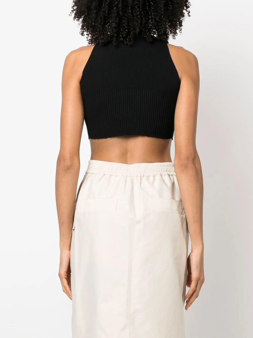 Shop Aeron Cropped High-neck Top In Black