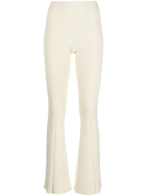 AERON ribbed-knit flared trousers