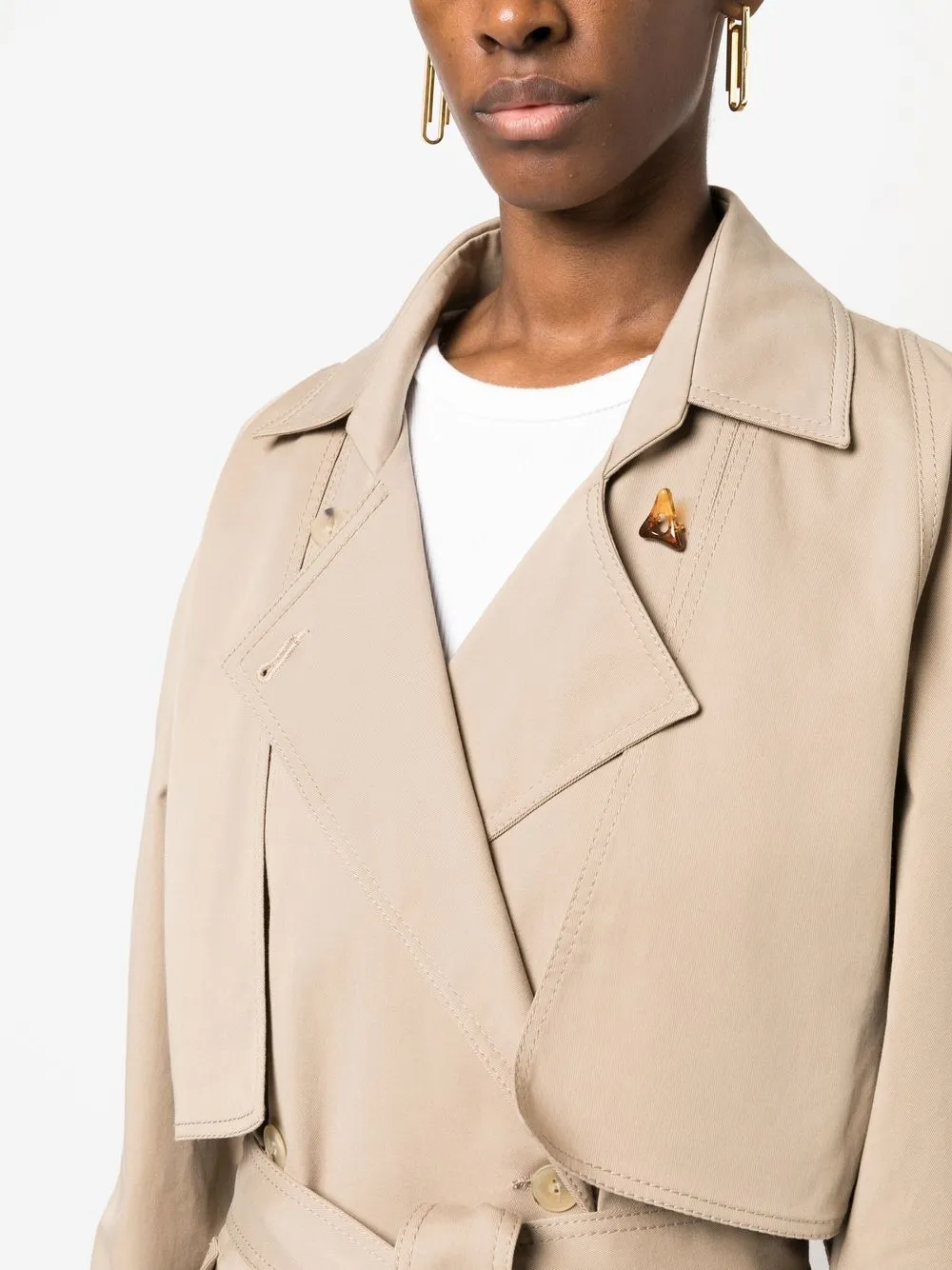 Aeron Neutral Belted Trench Coat In Neutrals