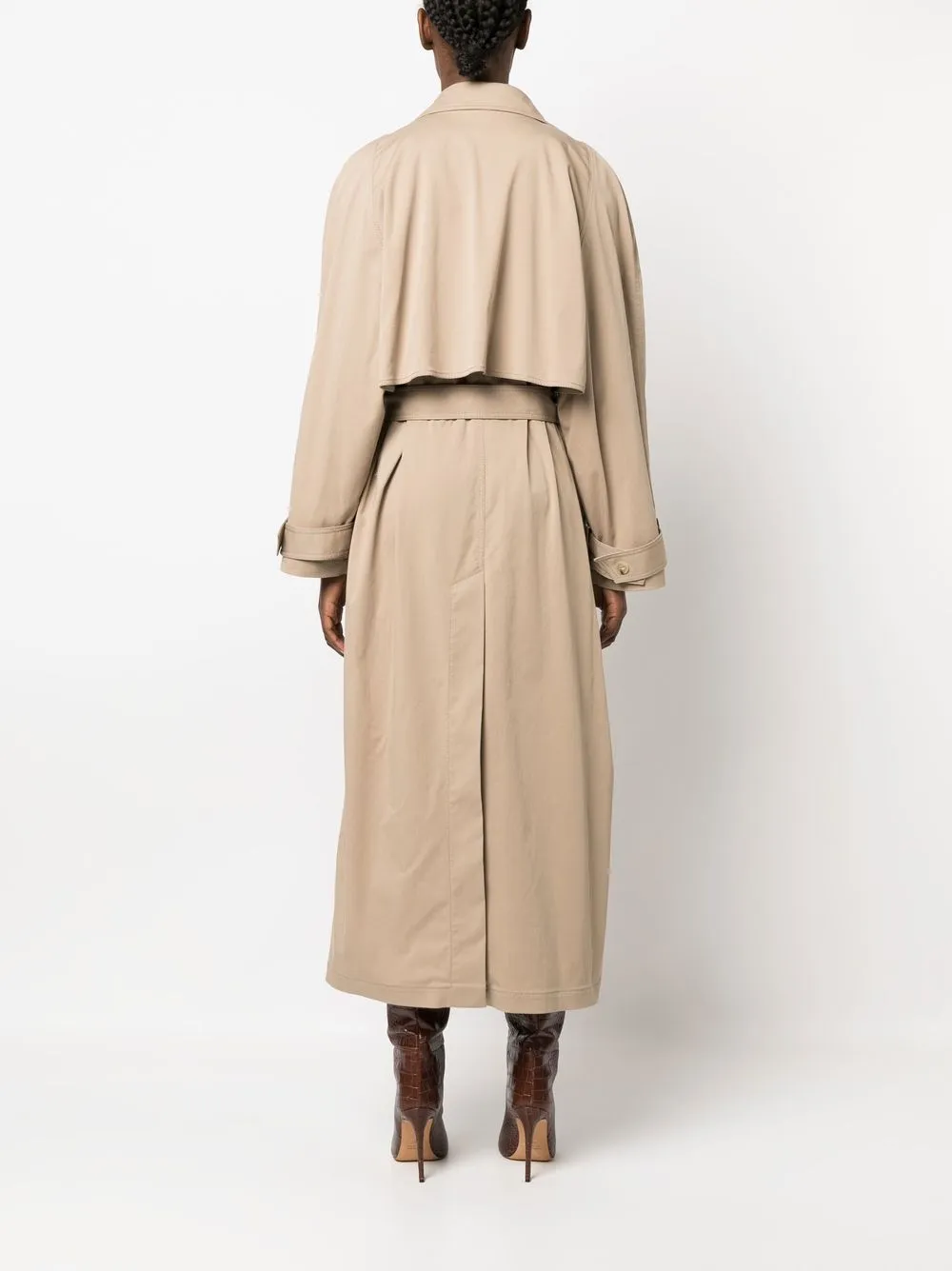 Aeron Neutral Belted Trench Coat In Neutrals