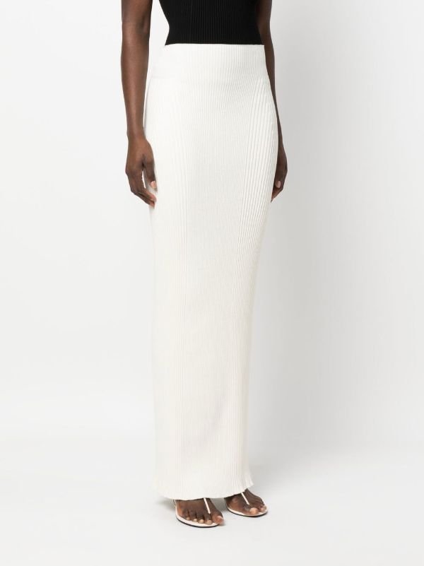 White knit 2025 maxi skirt