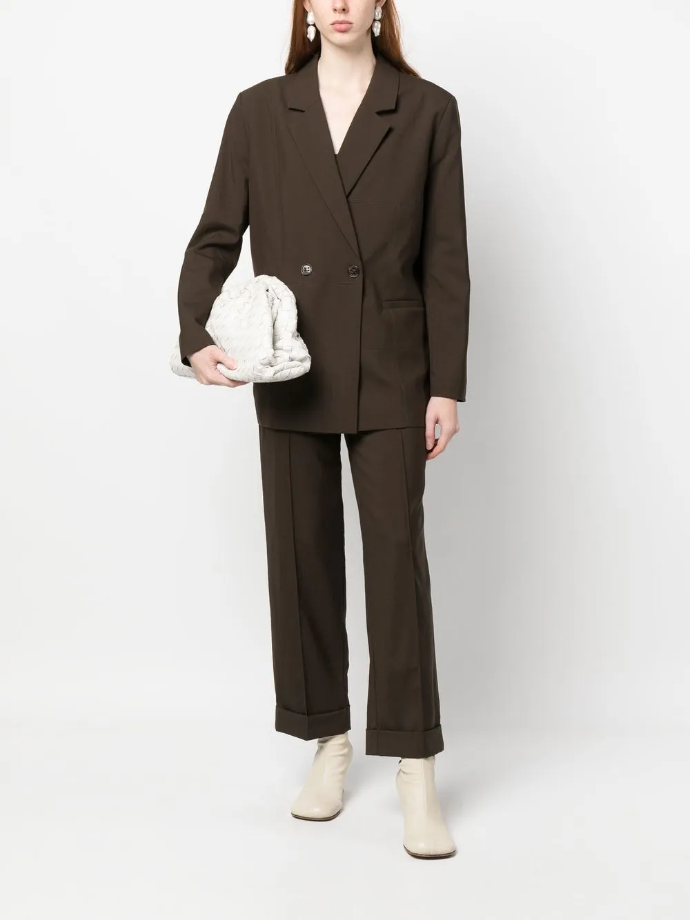 AERON Blazer met dubbele rij knopen - Bruin