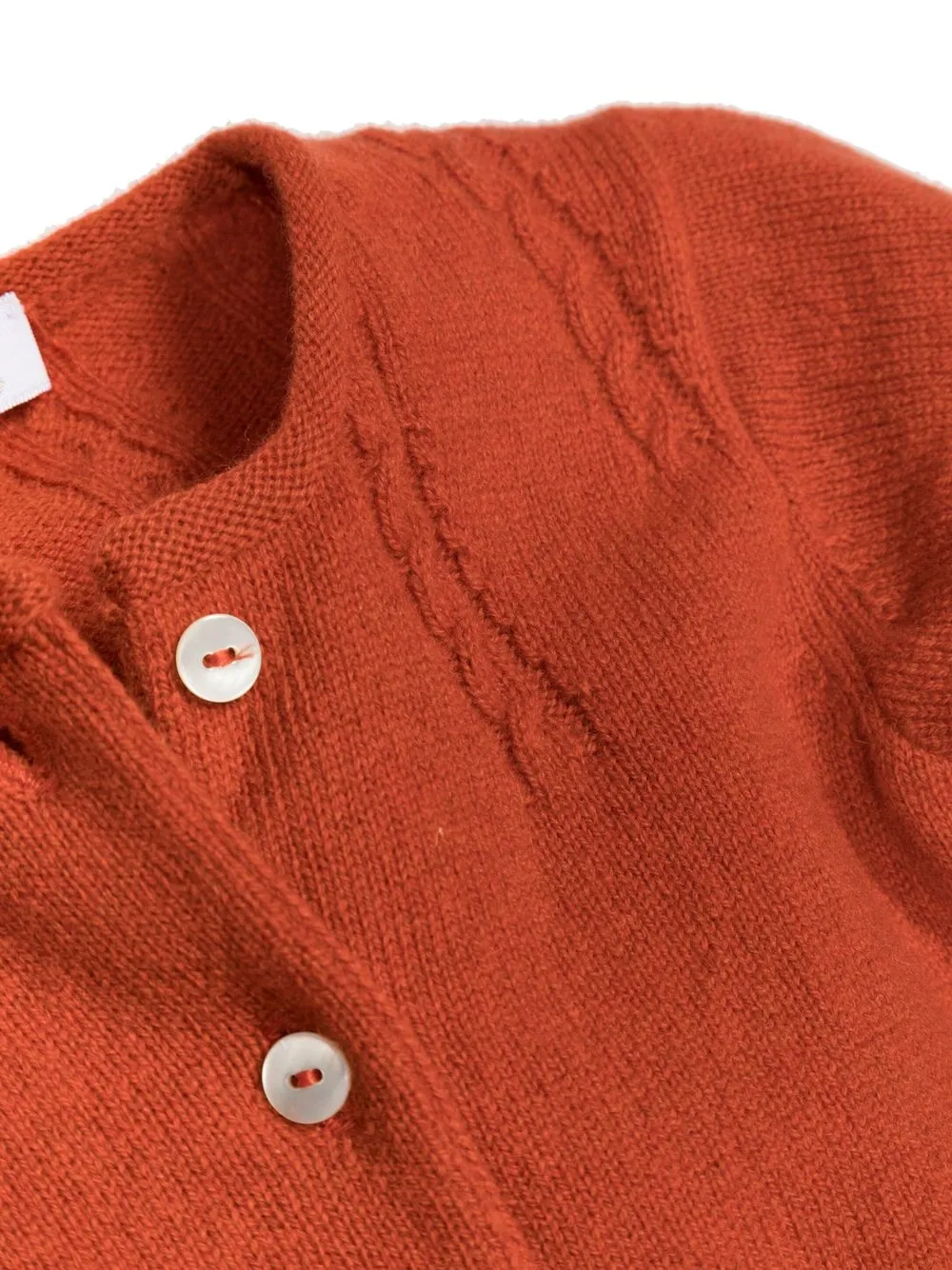 Mariella Ferrari Babies' Button-up Merino-cashmere Cardigan In Rosso