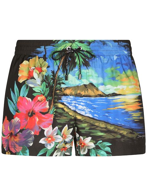 Dolce & Gabbana Hawaiian print swim shorts
