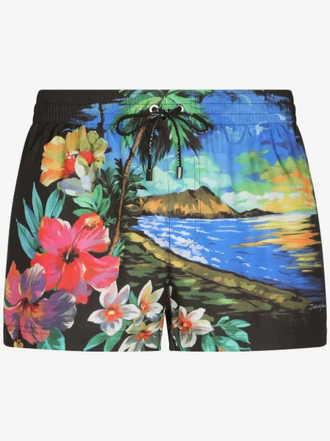 Dolce & Gabbana all-over graphic-print swim shorts