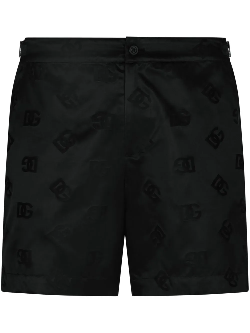 

Dolce & Gabbana monogram-print buttoned swim shorts - Black