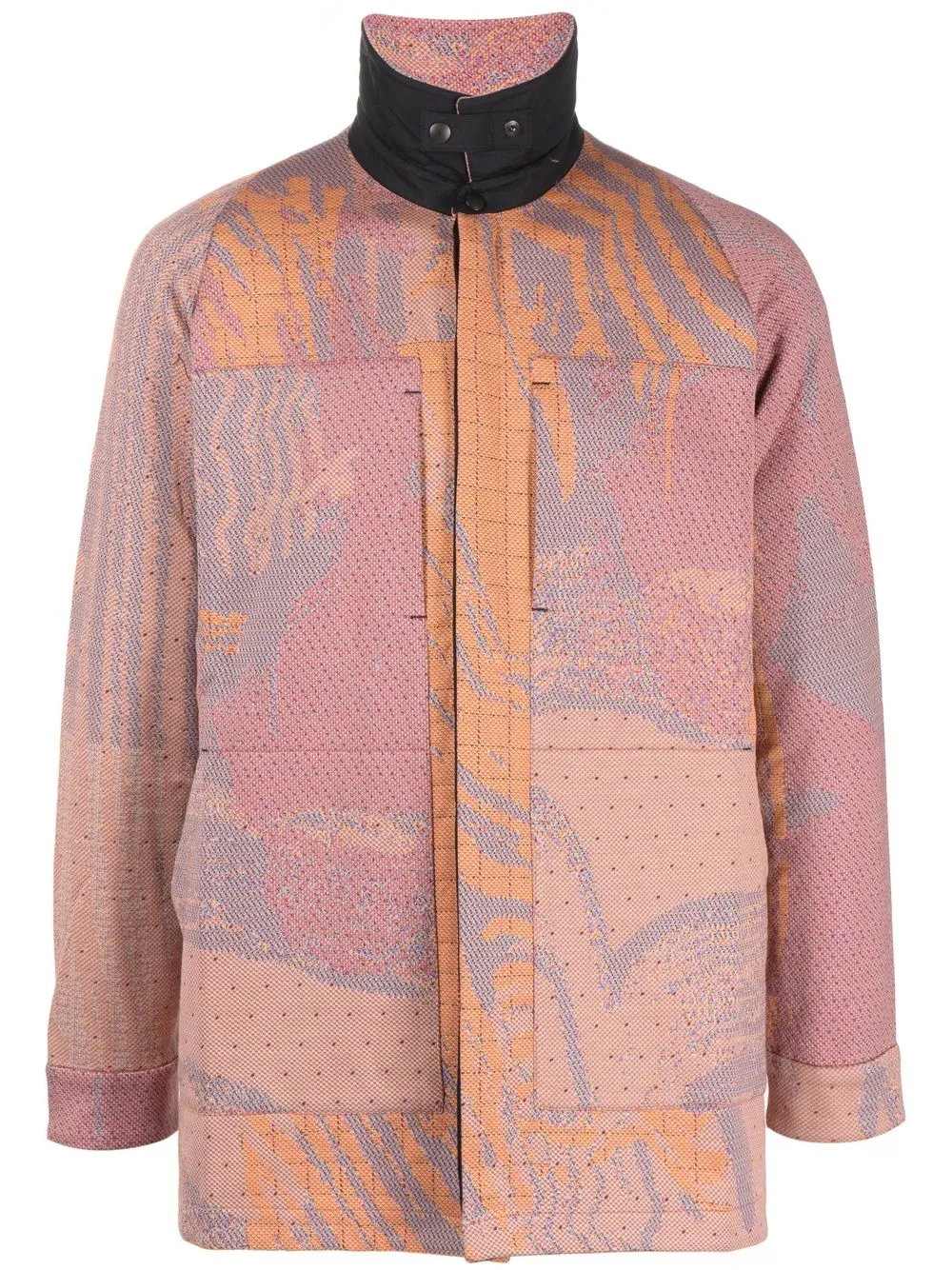 BYBORRE ABSTRACT-PRINT SHIRT JACKET