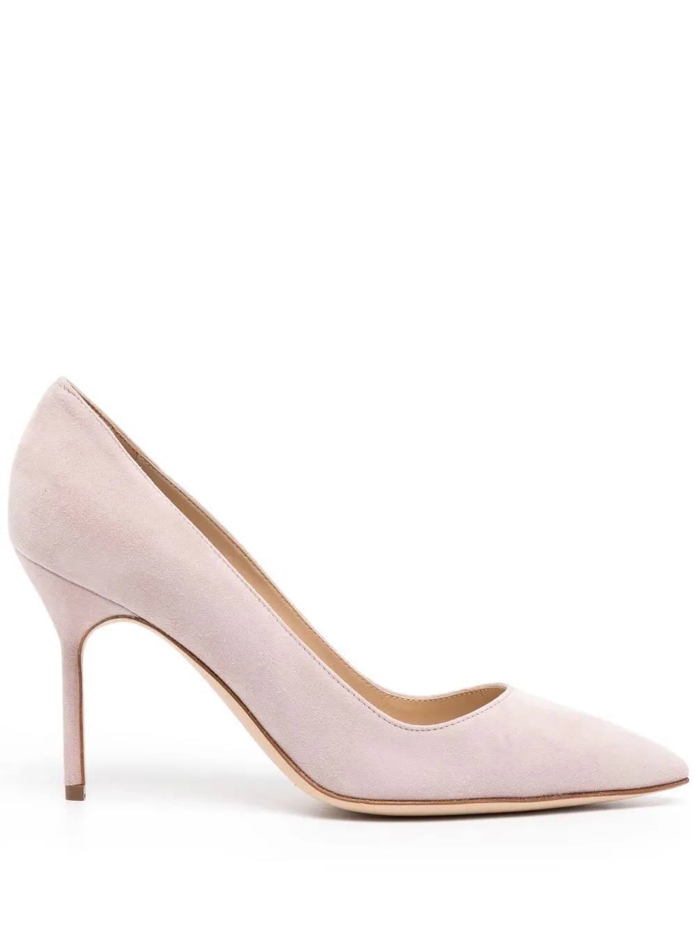 

Manolo Blahnik pointed suede 90mm pumps - Pink