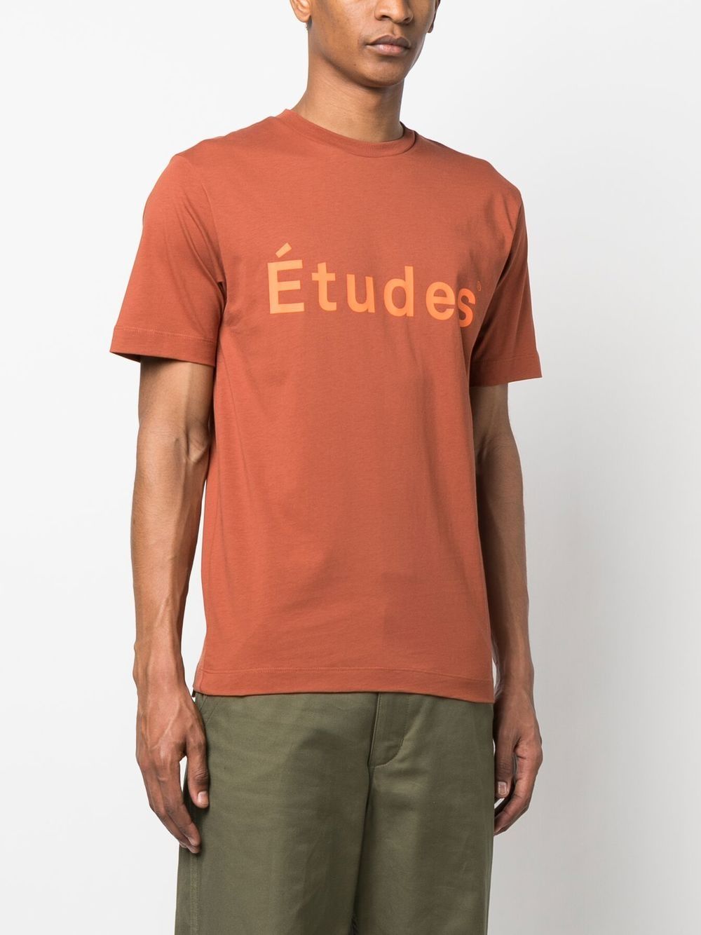 Shop Etudes Studio Logo-print Organic Cotton T-shirt In Brown