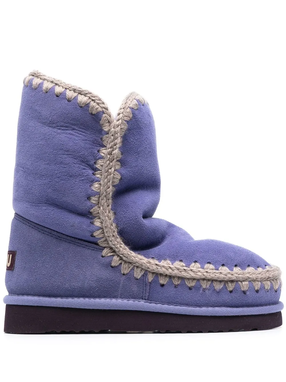 

Mou whipstitch-trim detail boots - Purple