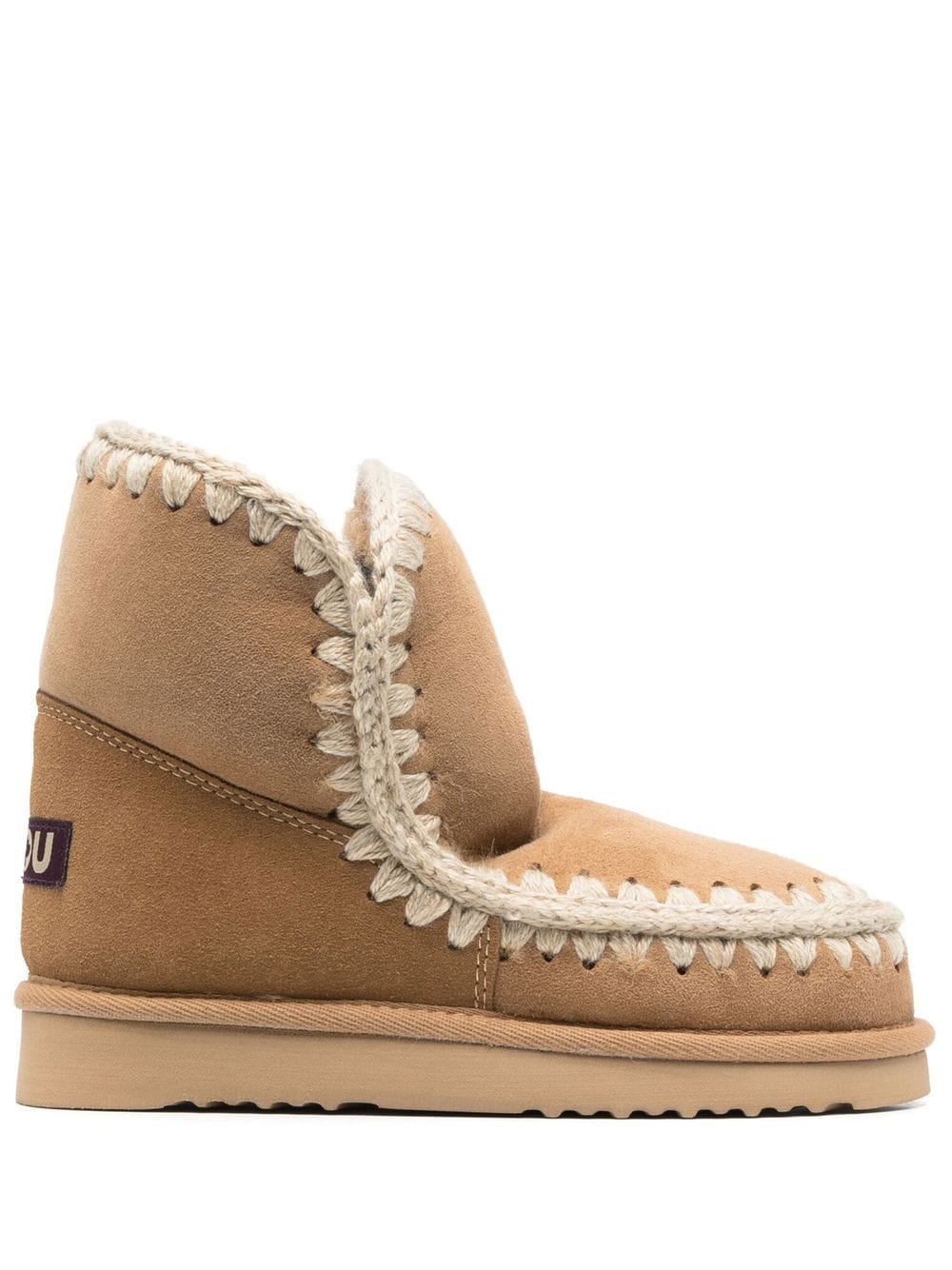 Mou whipstitch-trim ankle boots - Neutrals