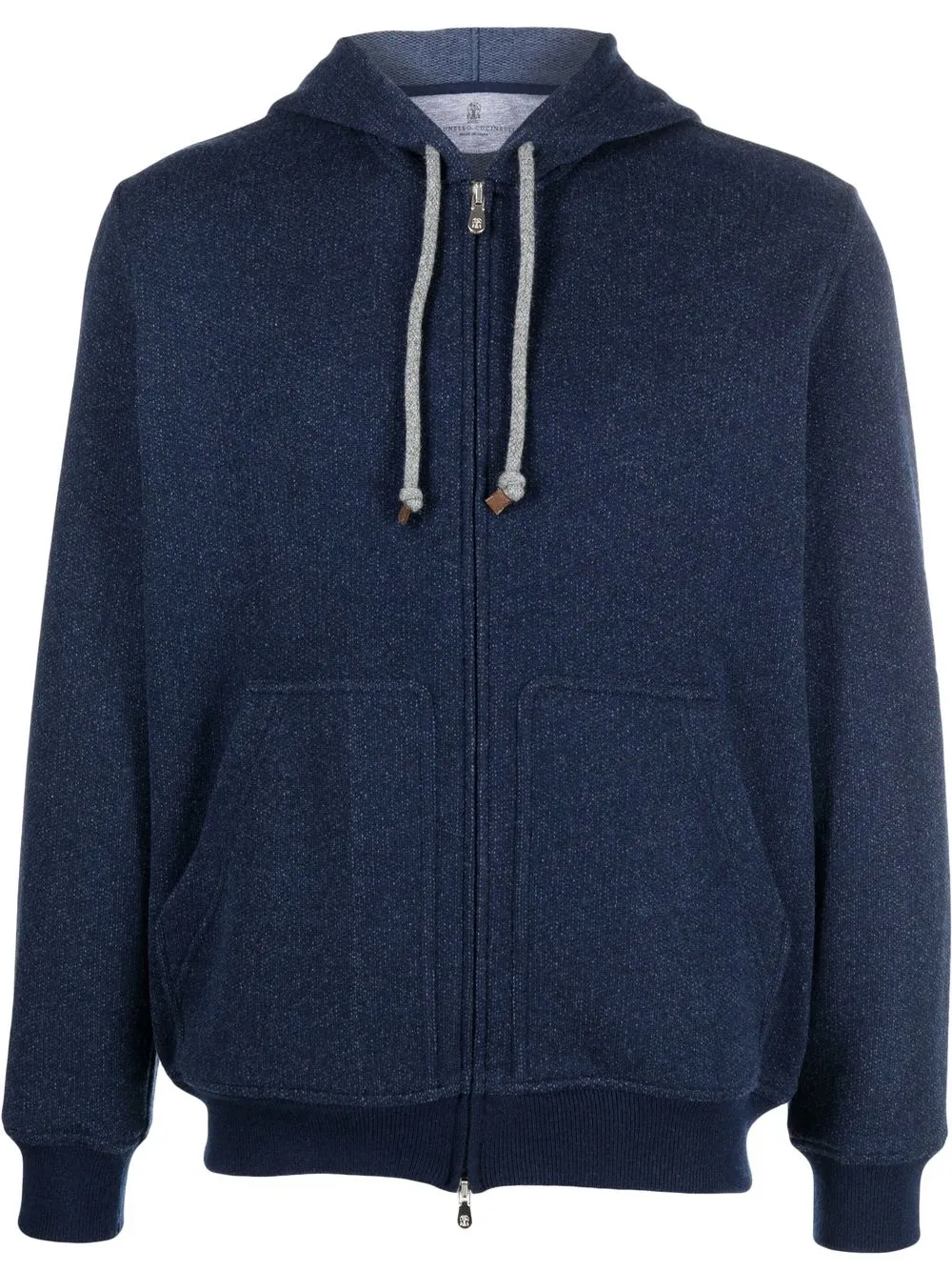 

Brunello Cucinelli cashmere drawstring zip-up hoodie - Blue