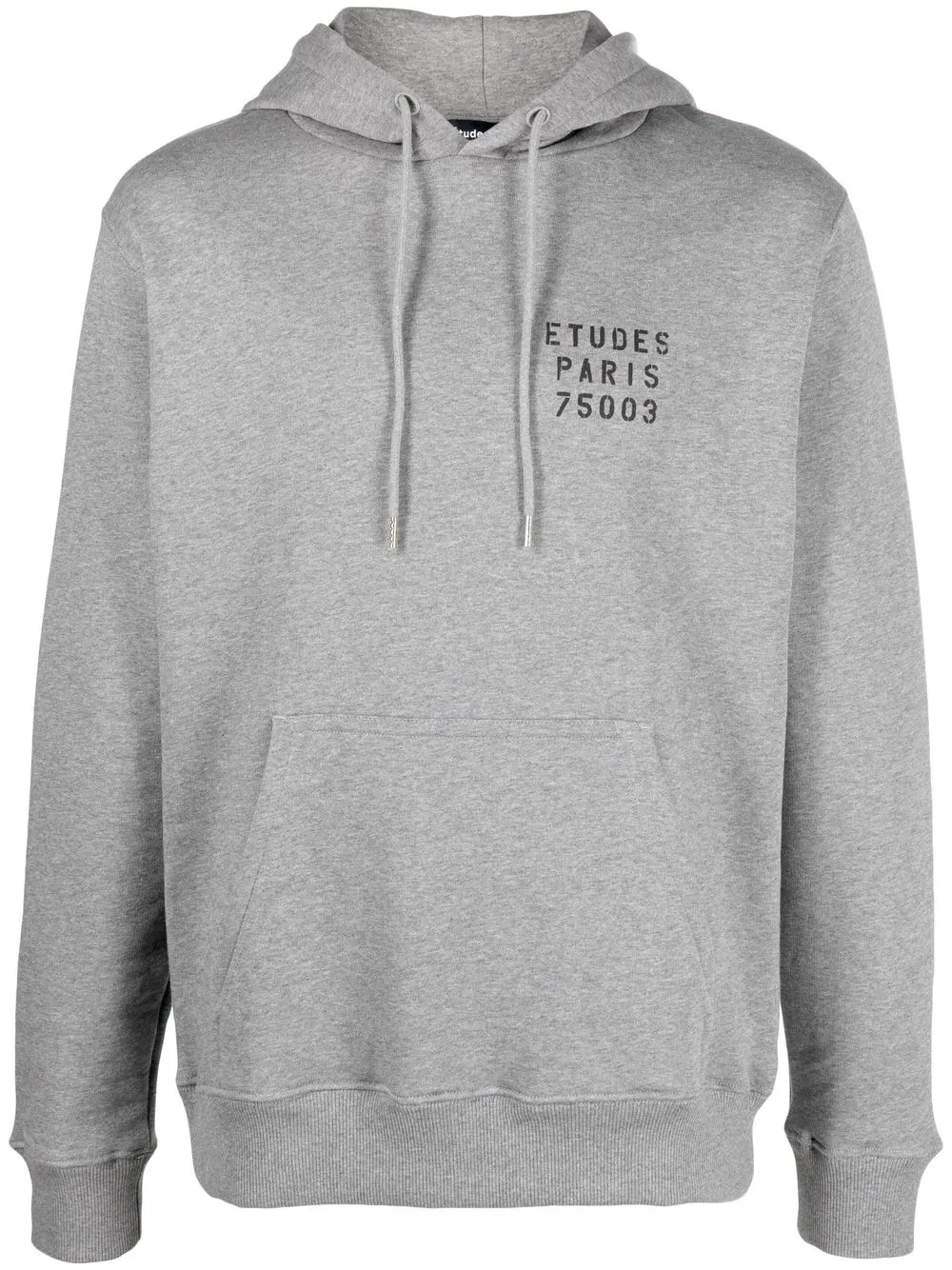 

Etudes organic-cotton logo-stamp hoodie - Grey