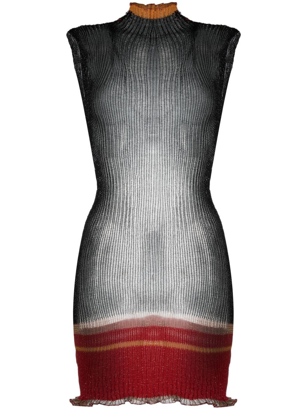 ribbed metallic-thread top