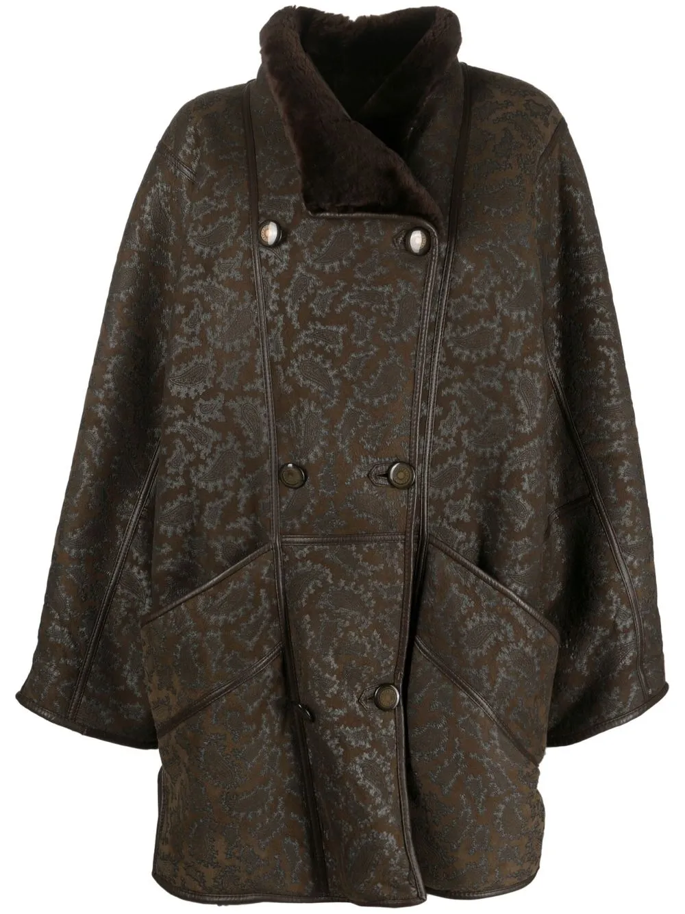 

A.N.G.E.L.O. Vintage Cult 1980s paisley print reversible coat - Brown
